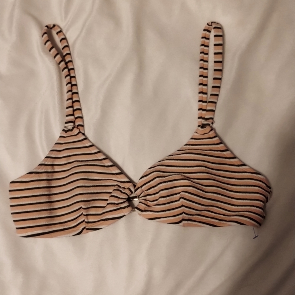 pink green and white bikini top